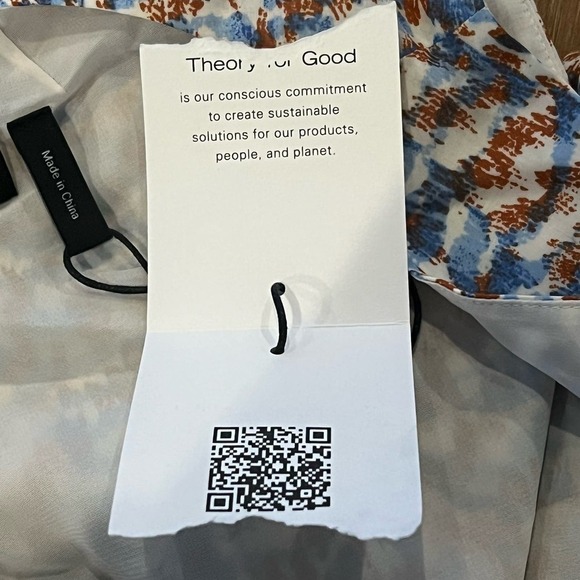 THEORY PRINTED CUT-OUT SLEEVELESS MIDI DRESS IN BLUE MULTI NWT WOMEN'S SIZE 8 - Picture 15 of 16